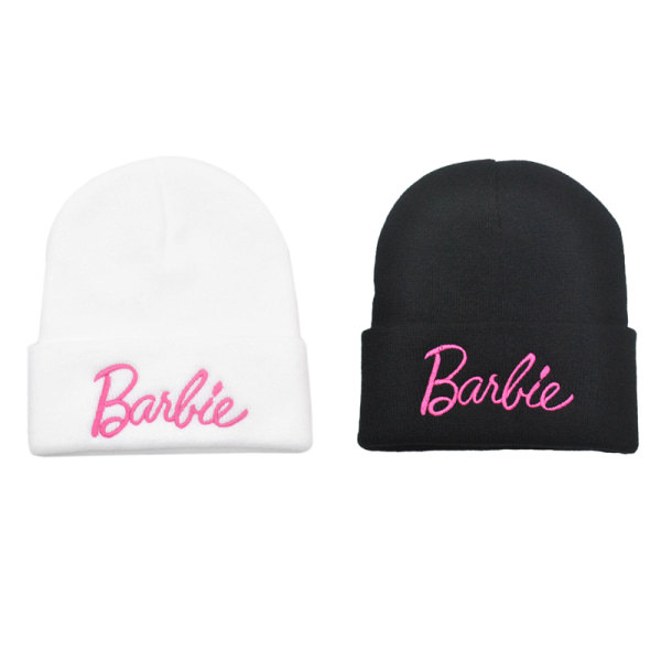 Uudet Barbie-kirjonnat neulotut hatut naisille Talvi lämpimät hatut L Vesimeloni punainen onesize