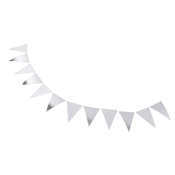Vimpel Bröllopsrum Barnrum Födelsedagsfest Utsmyckning Tillbehör Vinkad Dragflagga Vimpel Vimpel Silver