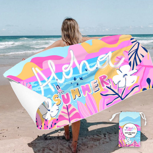 Strandhandduk, mikrofiberhandduk, badlakan stor 160x80cm