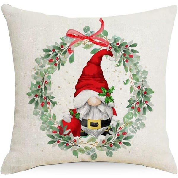 Jul kuddfodral 18 x 18 tum set av 4 case Julgran Snö Scene Lastbil Jultomte Print julkudde