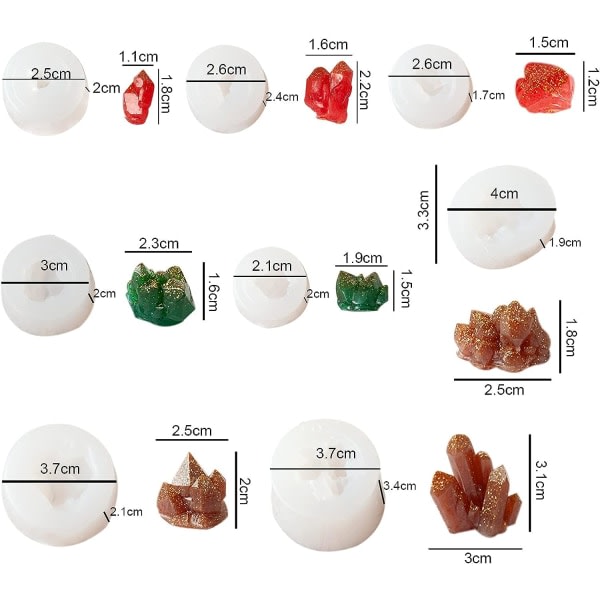 CDQ Crystal Cluster Silikon mould DIY Craft Project (sektion E, 3x3,5x3cm) color 3