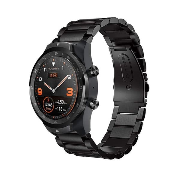 Luksuriøst metalarmbånd i rustfrit stål - sort (22 mm) 90