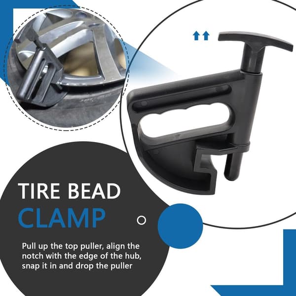 Dækclips/dækskifter 2-dele - Sort plast - Universal - Monteringshjælp til dækskift - Letter montering