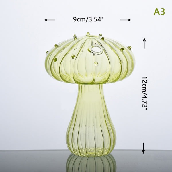 CDQ Svampeformet Glas Vase Aroma Flaske Hjem Hydroponisk Blomsterbord A3