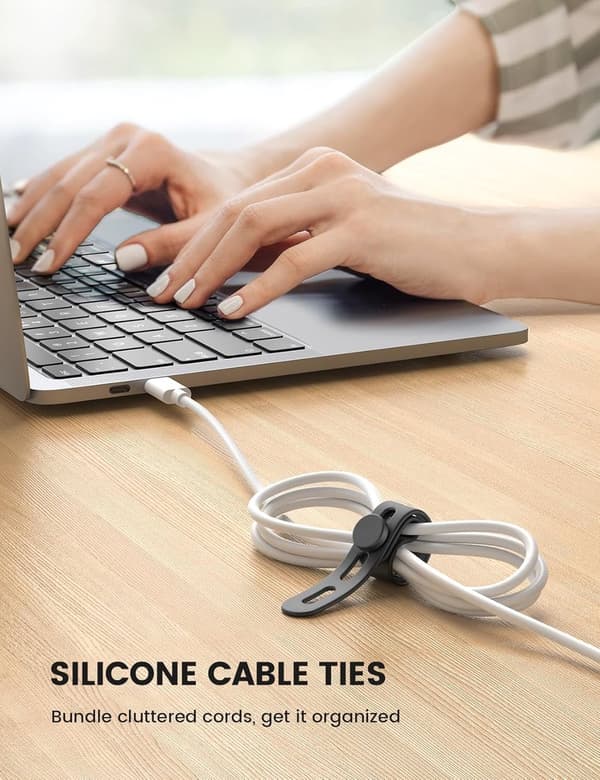 10 Pieces - Cable Clips - Wire Clip - Cable Organizer - Cable Winders - Kitchen Organizers - Cable Holder Management - Black