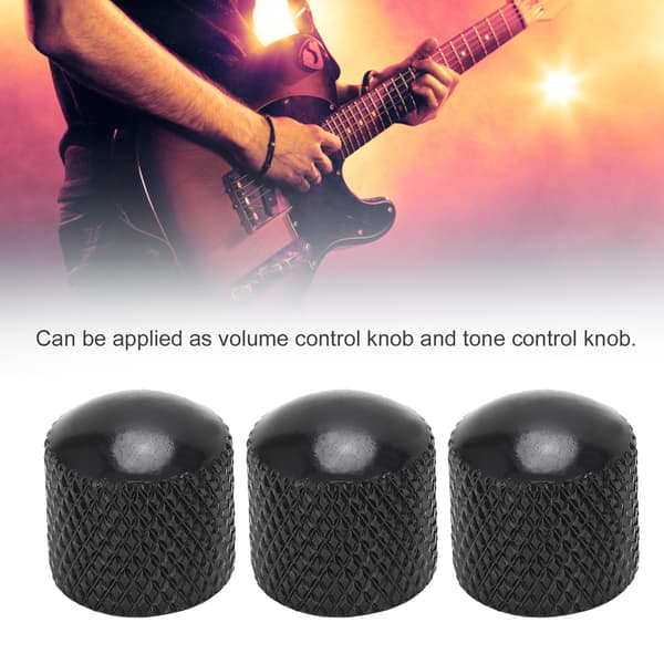 3 st Gitarrkontrollknapp Volym Ton Passform Toppset Kit Instrumenttillbehör Ersättning Svart