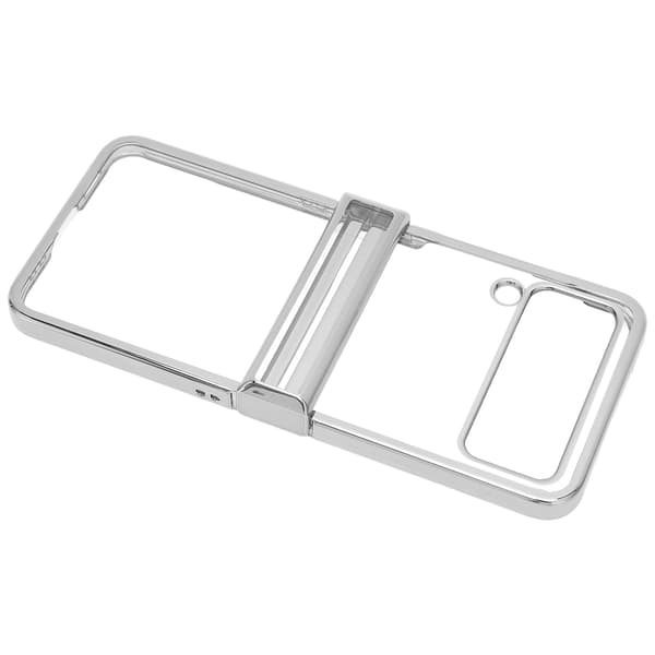 Vikbart telefonfodral Stöttåligt Galvaniserat PC Genomskinligt Bakstycke Mode för Samsung Galaxy Z Flip 3