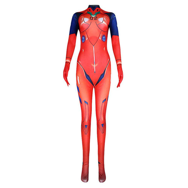Evangelion Anime Asuka Langley Cosplay Kostym Body Kvinnor Röd Battle Suit Jumpsuit Halloween Party Dress Up S