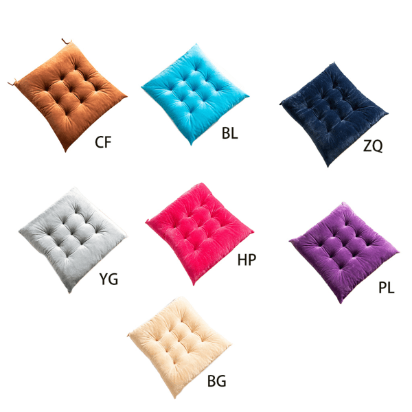 40x40 cm Kristalliini Sametti Neliö Istuinpehmuste Solmulla Yksivärinen Paksu Tuolin Pehmuste Tatamimatto Lattialle Istuva Pehmuste Kotitoimiston Sisustukseen Tummansininen