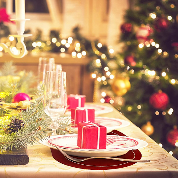 Faux læder placemats sæt af 4 - Dobbeltsidet farve oval design spisebordsmåtter vandtæt vaskbar varmebestandig indendørs