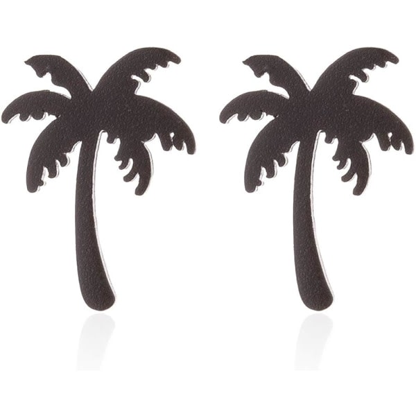 Heyone rostfritt stål Tiny Beach Palm Tree Stud ørehängen sommarlovet smycken