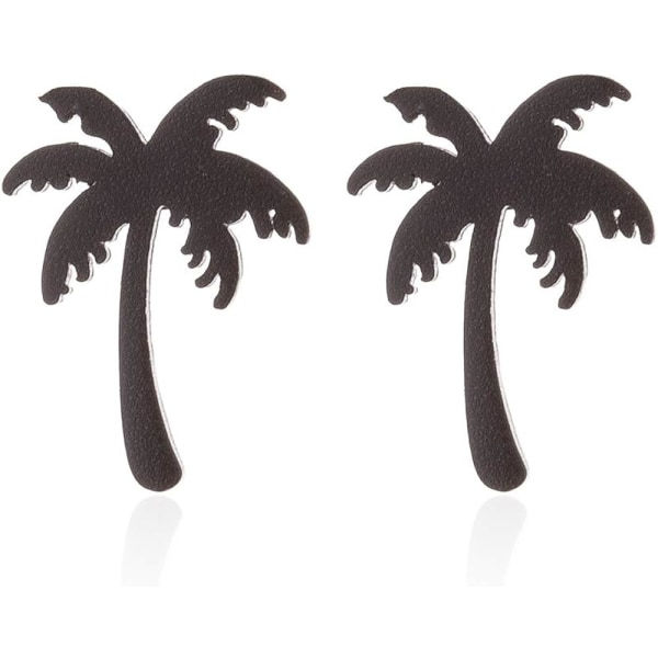 Heyone rustfrit stål Tiny Beach Palm Tree Stud øreringe sommerferie smykker