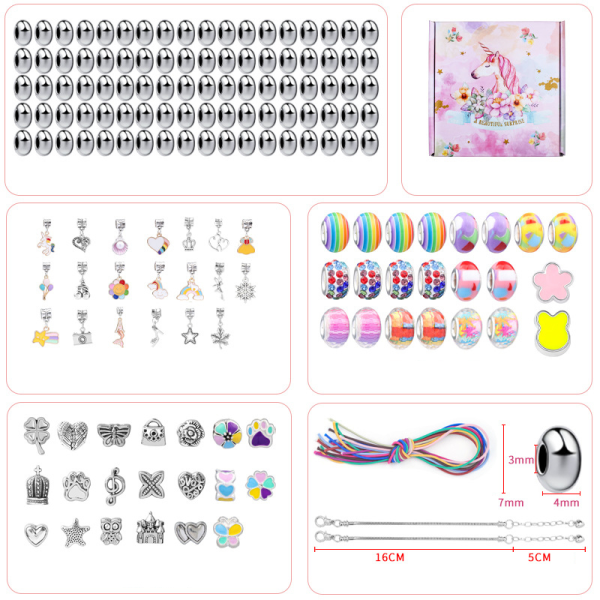 Barn gör det själv pärlor smycken, pärlor för flickor leksaker DIY armband Multicolor