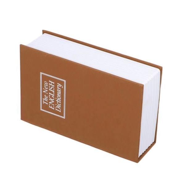 (Brun) Pengar Cashier Notebook Shape Safe Box