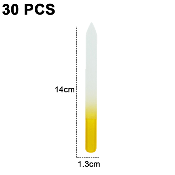 CDQ Professionell tjeckisk kort kristallglas baby nagelfilar buffert 30st gul lång