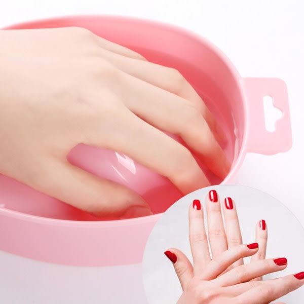 CDQ Manikyrskål blötläggningsplade et lager fyrkantig nagelborttagare Pink