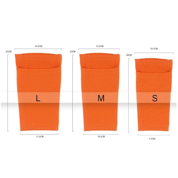Fotbollsskyddstrumpor Skyddsärmar för Barn Pojkar än Benskyddsskydd Orange Orange Orange M