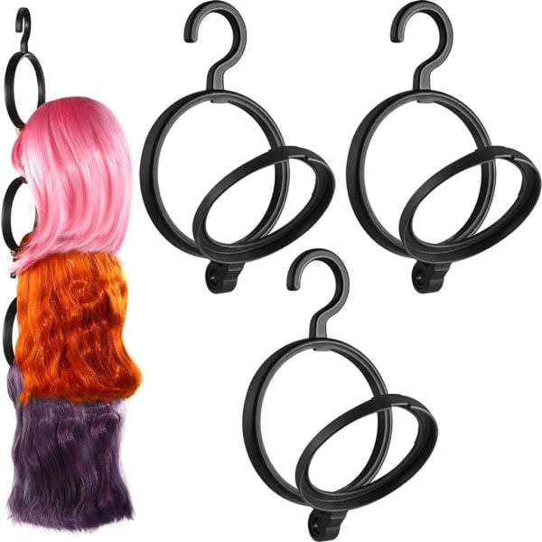 3-pack hängande perukhållare för display