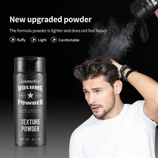 Hårpuder Säkra ingredienser Hårstyling Svart Mode Fluffigt Effektiv modellering Uppfriskande pulver för män