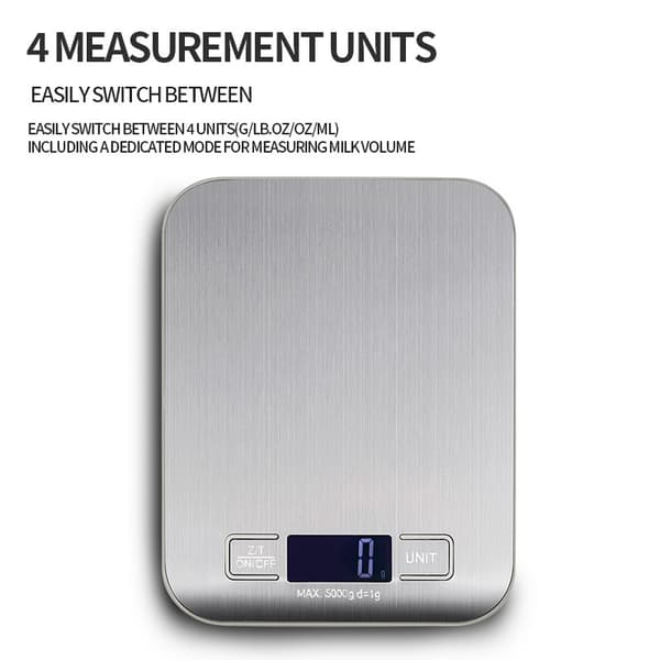 Digital köksvåg - 10 kg kapacitet - Precision 1g - LCD-skärm - För matlagning & bakning - Vit
