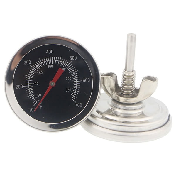 Ugnstermometer i rustfritt stål BBQ Bimetallisk Dual Gage 700 Silver one size