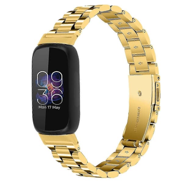 Armbånd til Fitbit Inspire 3 Rustfrit Stål 3 Perler Udskiftningsarmbånd til Smartwatch - Perfet Gold_tfrf Gold