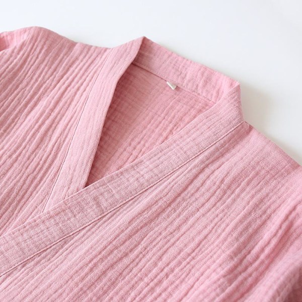 2023 Japansk Kimono Set 100% Bomull Pyjamas Tvådelad Par Yukata Lös Dam Träningsdräkt Ångbastu Hemset Grön Green M