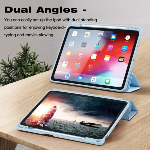 CDQ Tech-Protect Kompatibel med iPad 10.9 2022 Cover SmartCase Sky Blue