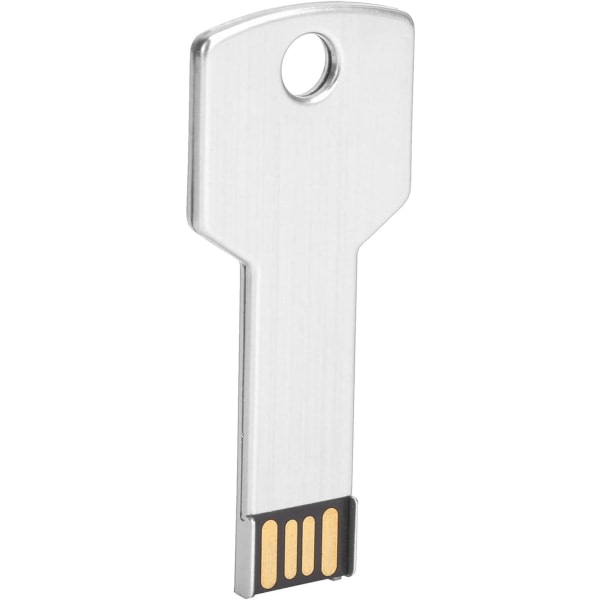 CDQ Bærbar mini-metallnøgleform U-disk med stor kapacitet (sølv, 16 GB) 1 stk 16GB