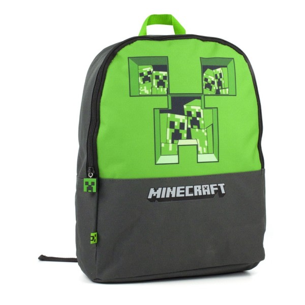 Minecraft Pixel Creeper Ryggsäck One Size Grå/Grön Grey/Green One Size