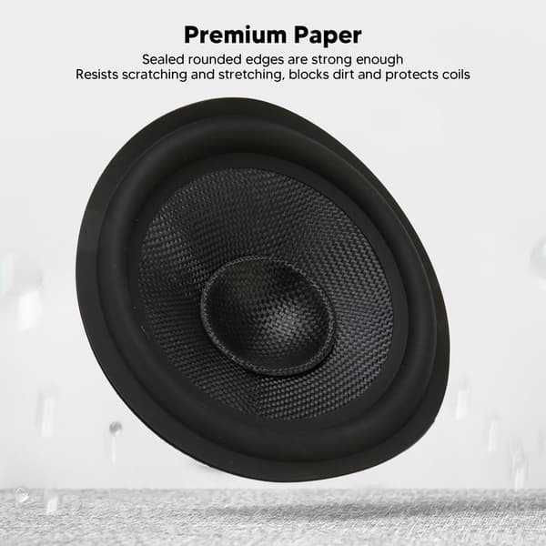 Speaker Cone Drum Paper 1 inch Inner Diameter Rubber Surround Subwoofer Speaker Drum Paper Black