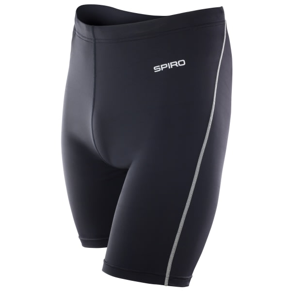 Spiro Mens Bodyfit Performance Base Layer Sports Shorts M-L Bla Black M-L zdq