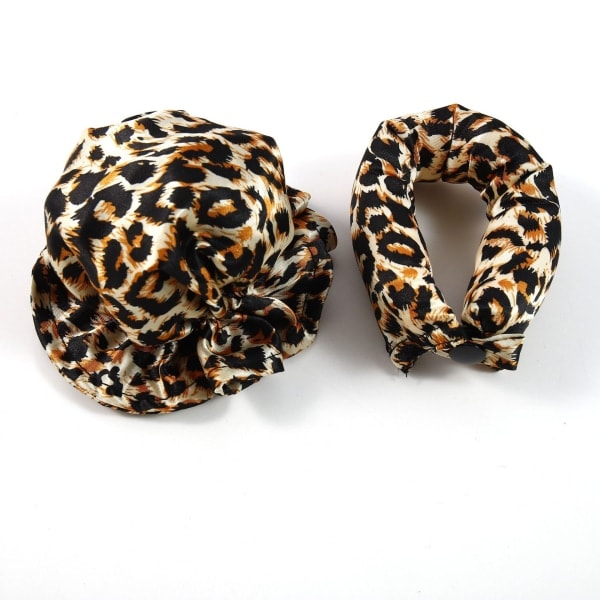 2PCS Heatless Curling Set Hårruller for Heatless Curls Heatless Gold Leopard