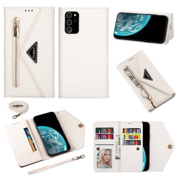 Case för Samsung Galaxy Note 20 Ultra 5g Avtagbar Crossbody Dragkedja Plånbok Handväska Case med 6 korthållare, premium Pu Leat null ingen