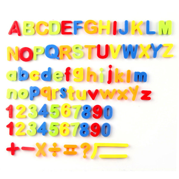 Magneettiset aakkosmagneetit Kirjaimet Numerot Symbolit Lelusetti ABC 123 Jääkaappi Muovilelu Varhaiskasvatuslelut 0.3
