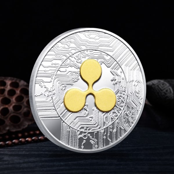 CDQ 1:a Pläterad Ripple Coin XRP CRYPTO Jubileums Ripple XRP Col Silver