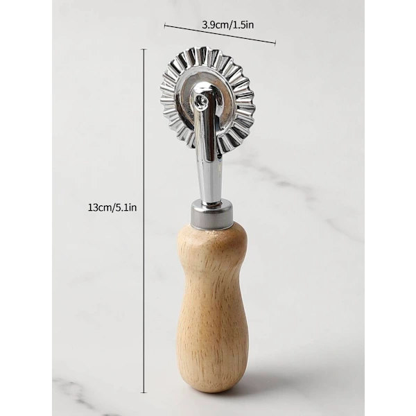 1 pc Wooden Handle Dough Cutter Silver one-size Silver one-size
