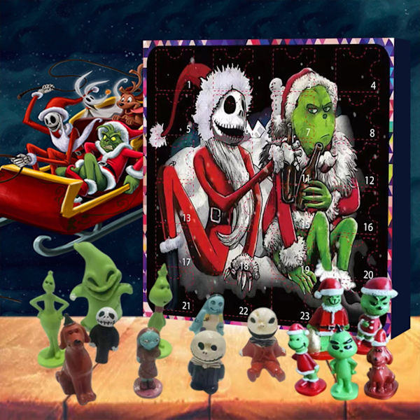 2023 Grinch Julkalender - 24 figurer för julklappar Style 2