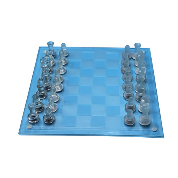 25x25 cm set i frostat glas, skrivbordspusselspel i kristall