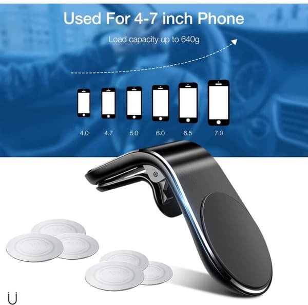Telefonholder - Magnetisk bilholder - Sort (2-pak)
