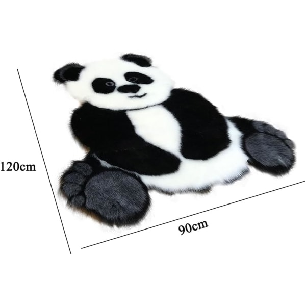 CDQ Konstgjord päls tecknad panda matta, silkeslen lurvig matta för vardagsrum sovrum säng fönster soffa golv, 35x47in, Panda