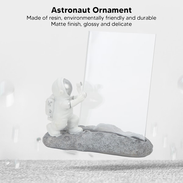 Astronaut Staty Prydnad med Fotoram Skrivbord Harts Dekorativ Prydnad för Barnrum
