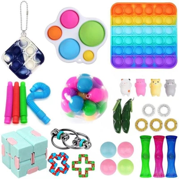 30 stk fidget leker pakke festfavør sensorisk pop it stressball