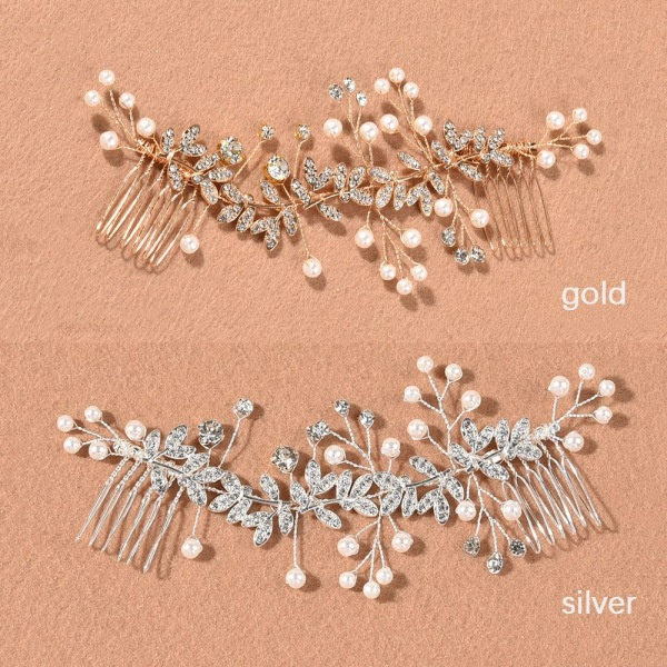 Hårkam Leaf Flower GULD guld gold
