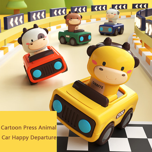 CDQ Press med Crash Resistant Cartoon Car og ShapeMontessori Toy A