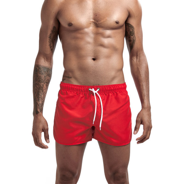 Sommarbadkläder för män Sexiga korta strandshorts Surfbräda red L zdq