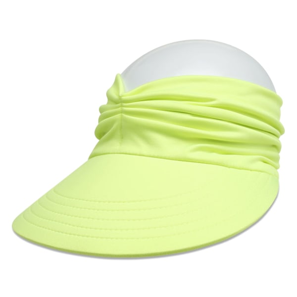 Solskyddskeps för damer, bred brätte, UPF 50+ UV-skydd, sommarhatt utan topp, strandhatt, hopfällbar, snabbtorkande solhatt, strand- och sportkeps, gul yellow