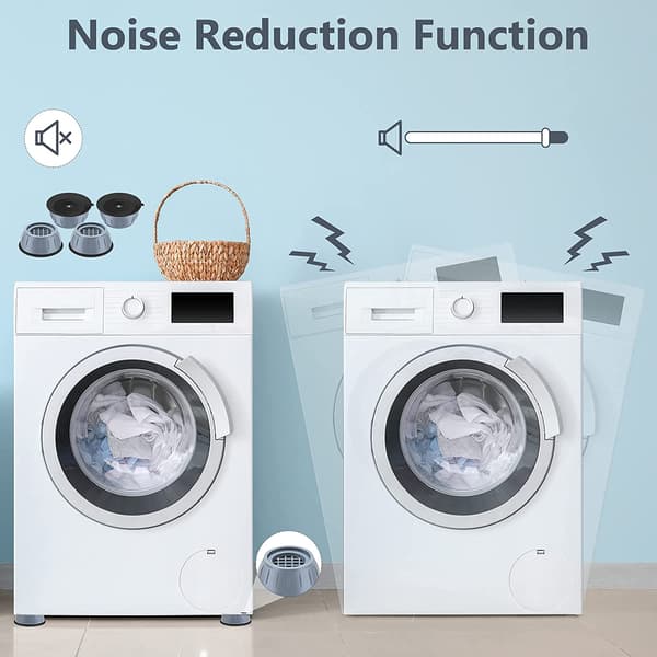 INF Vibration Damping Feet for Washing Machine/Tumble Dryer Grey 4-pack
