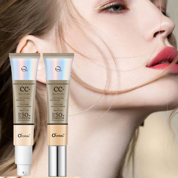 Makeup Foundation CC belysningsfärg som korrigerar full täckning ivory tint one size