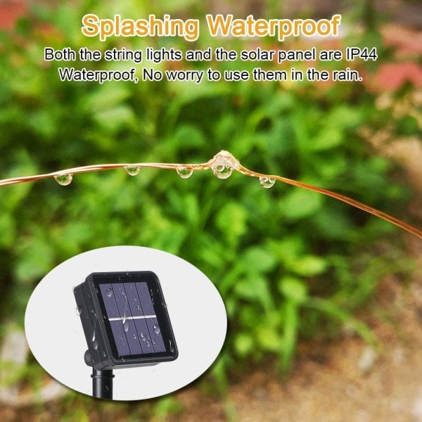 Solcells-Fairy Lights Vattentät Led Utomhus Vattentät Ip64 Sträng